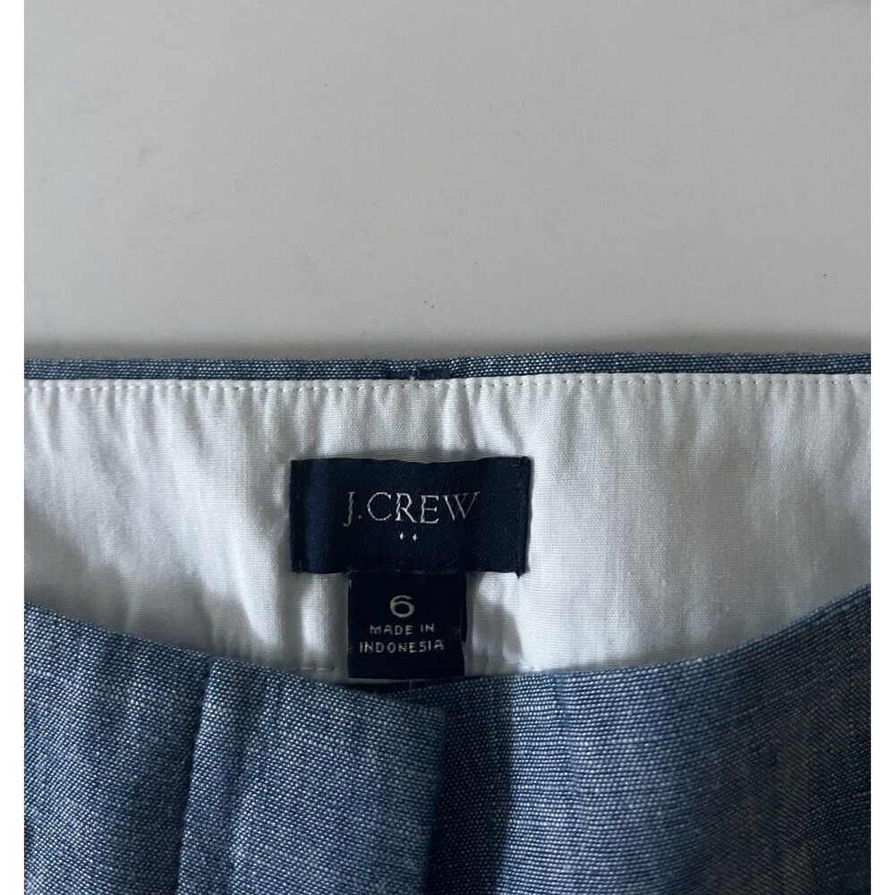J.CREW NWT 100% Cotton Women's 5" Classic Blue Chambray Short Size 6 - Picture 3 of 6